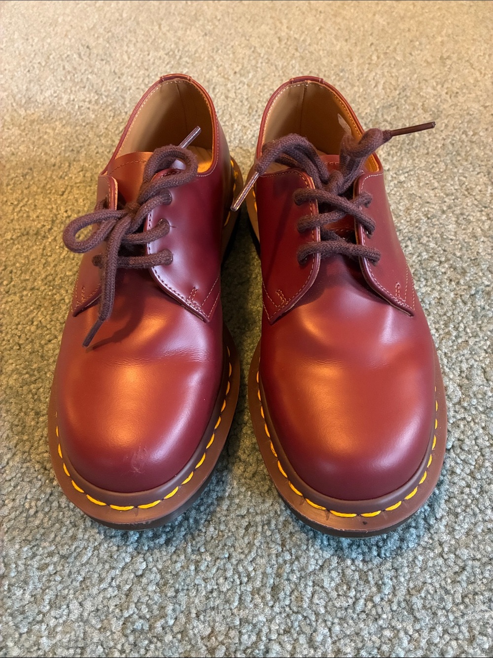 Dr. Martens Women's Cherry Red Leather Lace-Up Oxfords
